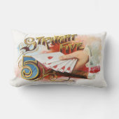 ヴィンテージシガーラベルアートストレートフラッシュハート ランバークッション (正面)