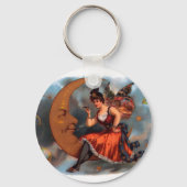 ヴィンテージシガーラベルアートビクトリアン、フェアリー・オン・ムーン キーホルダー (裏面)