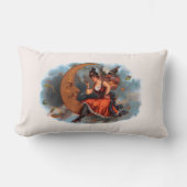 ヴィンテージシガーラベルアートビクトリアン、フェアリー・オン・ムーン ランバークッション (正面)