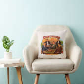 ヴィンテージシガーラベルアート市松模様に、Mild and Mellow クッション (椅子)