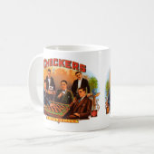 ヴィンテージシガーラベルアート市松模様に、Mild and Mellow コーヒーマグカップ (正面左)