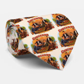 ヴィンテージシガーラベルアート市松模様に、Mild and Mellow ネクタイ (ロール)