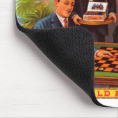 ヴィンテージシガーラベルアート市松模様に、Mild and Mellow マウスパッド (コーナー)