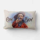 ヴィンテージシガーラベルアート、カウボーイがマークをヒット ランバークッション (正面)