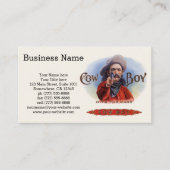 ヴィンテージシガーラベルアート、カウボーイがマークをヒット 名刺 (正面)