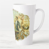 ヴィンテージシガーラベルアート、クラブフレンズのビリヤード カフェラテマグ (右)