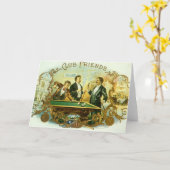 ヴィンテージシガーラベルアート、クラブフレンズのビリヤード カード (黄色い花)