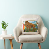 ヴィンテージシガーラベルアート、ライオン、ジャングルの王 クッション (椅子)