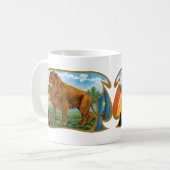 ヴィンテージシガーラベルアート、ライオン、ジャングルの王 コーヒーマグカップ (正面左)