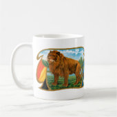 ヴィンテージシガーラベルアート、ライオン、ジャングルの王 コーヒーマグカップ (左)