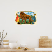 ヴィンテージシガーラベルアート、ライオン、ジャングルの王 ポスター (キッチン)