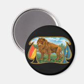 ヴィンテージシガーラベルアート、ライオン、ジャングルの王 マグネット (正面/裏面)
