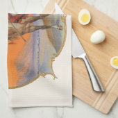 ヴィンテージシガーラベルアート、レッドクラウドインディアンオンホース キッチンタオル (四つ折り)