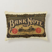 ヴィンテージシガーラベルアート、銀行券マネーファイナンス アクセントクッション (正面)