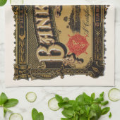 ヴィンテージシガーラベルアート、銀行券マネーファイナンス キッチンタオル (折り畳み)