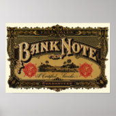 ヴィンテージシガーラベルアート、銀行券マネーファイナンス ポスター (正面)