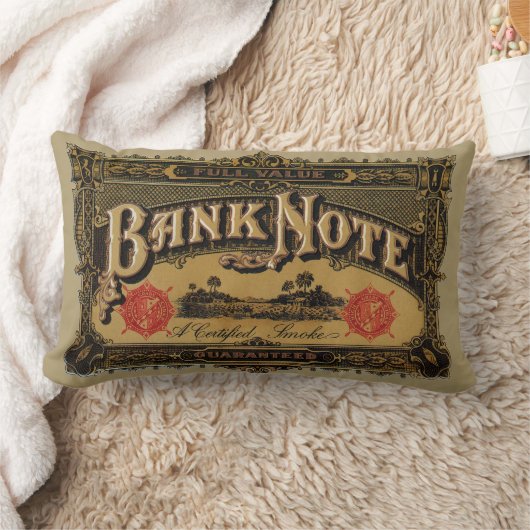 ヴィンテージシガーラベルアート、銀行券マネーファイナンス ランバークッション (ブランケット)