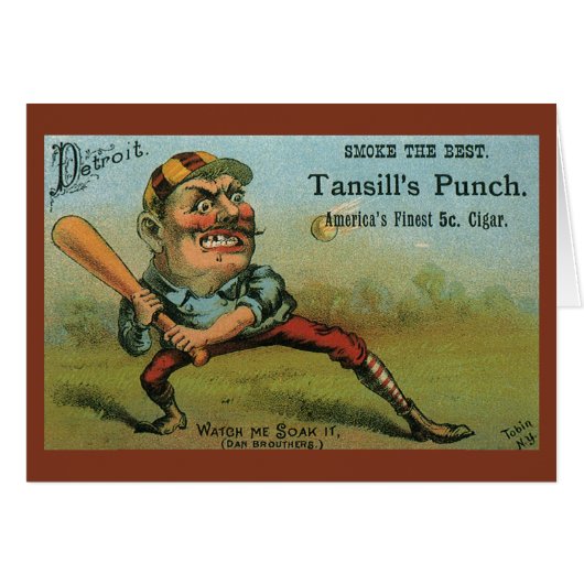 ヴィンテージシガーラベル、スポーツ野球タンシルパンチ (正面横)