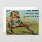 ヴィンテージシガーラベル、スポーツ野球タンシルパンチ (正面/裏面)