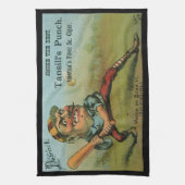 ヴィンテージシガーラベル、スポーツ野球タンシルパンチ キッチンタオル (縦)