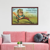 ヴィンテージシガーラベル、スポーツ野球タンシルパンチ キャンバスプリント (インサイチュ (リビング))