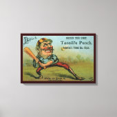 ヴィンテージシガーラベル、スポーツ野球タンシルパンチ キャンバスプリント (正面)