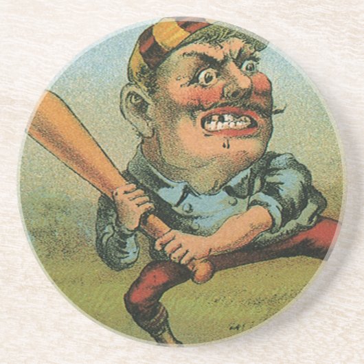 ヴィンテージシガーラベル、スポーツ野球タンシルパンチ コースター (正面)