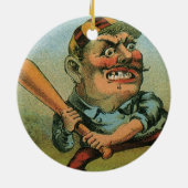 ヴィンテージシガーラベル、スポーツ野球タンシルパンチ セラミックオーナメント (裏面)