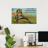 ヴィンテージシガーラベル、スポーツ野球タンシルパンチ ポスター (ホームオフィス)