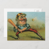 ヴィンテージシガーラベル、スポーツ野球タンシルパンチ ポストカード (正面/裏面)