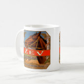 ヴィンテージシガーラベル、ゼフレースホースブラウン子馬 コーヒーマグカップ (正面左)