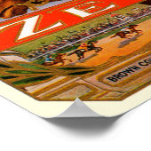 ヴィンテージシガーラベル、ゼフレースホースブラウン子馬 ポスター (角)