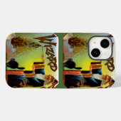 ヴィンテージシガーラベル、ブラックキャット付き魔法ウィザード Case-Mate iPhoneケース (裏面 (横))