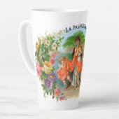 ヴィンテージシガーラベルLa Palmiera、天使の女性 カフェラテマグ (左アングル)