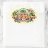 ヴィンテージシガーラベルLa Palmiera、天使の女性 楕円形シール (バッグ)