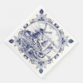 ヴィンテージシクラシックックオランダウィンドミルデルフトブルー (コーナー)