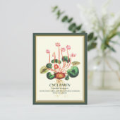 ヴィンテージシクラメン庭園花アート ポストカード (スタンド正面)