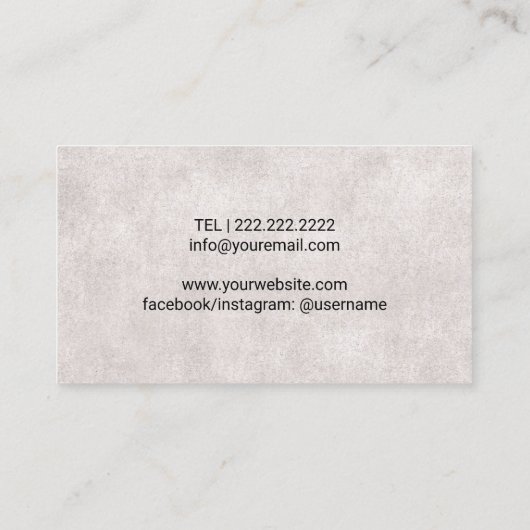 ヴィンテージシザーコームヘアドライヤー美容師ダーク 名刺 (裏面)