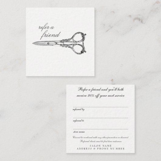 ヴィンテージシザーズ参照サロンクライアントカード 紹介カード (正面/裏面)