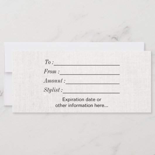 ヴィンテージシザーフローラエレガントギフト証書 (裏面)