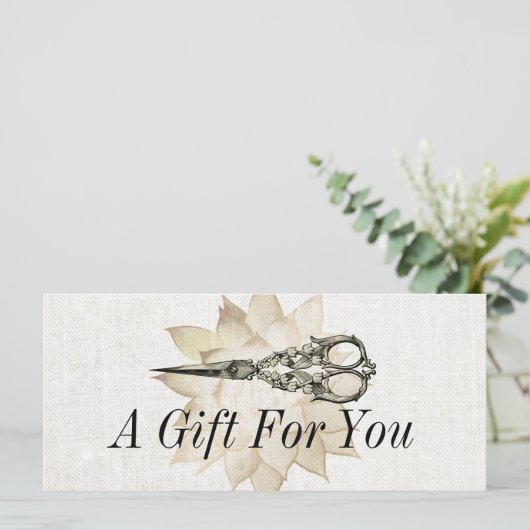 ヴィンテージシザーフローラエレガントギフト証書 (スタンド正面)