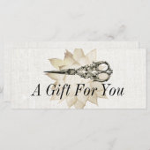 ヴィンテージシザーフローラエレガントギフト証書 (正面/裏面)