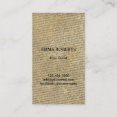 ヴィンテージシザー&バタフライエレガント美容師 名刺 (裏面)