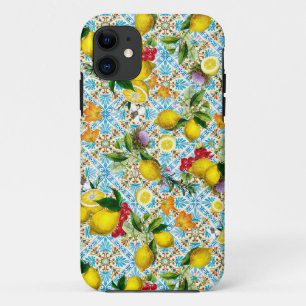 ヴィンテージシシリアンレモンガーデンパターン iPhone 11 ケース