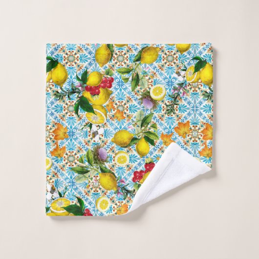 ヴィンテージシシリアンレモンガーデン バスタオルセット (ウォッシュタオル)