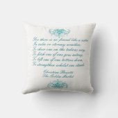 ヴィンテージシスターズ詩byクリスティーナ・ロゼッティブルーインク クッション (裏面)