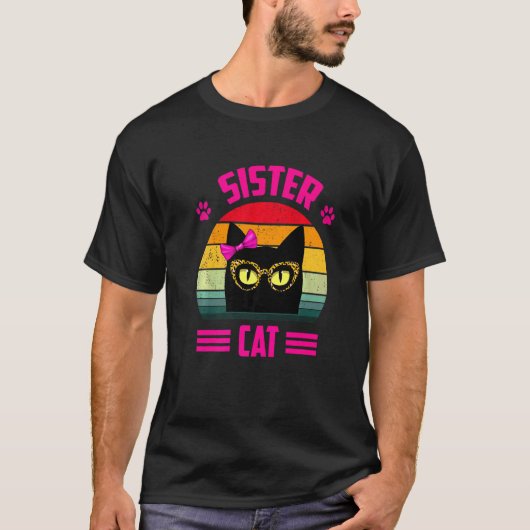 ヴィンテージシスターネコ シスターネコ スタイル レトロ Tシャツ (正面)