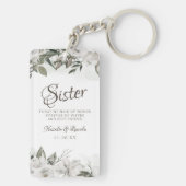 ヴィンテージシスター引用文に白いフローラを大切にする キーホルダー (裏面)