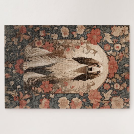 ヴィンテージシスティングアフガンハウンドフローラ ジグソーパズル (横)