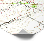 ヴィンテージシダーラピッドアイオワの地図（1967年） ポスター (角)